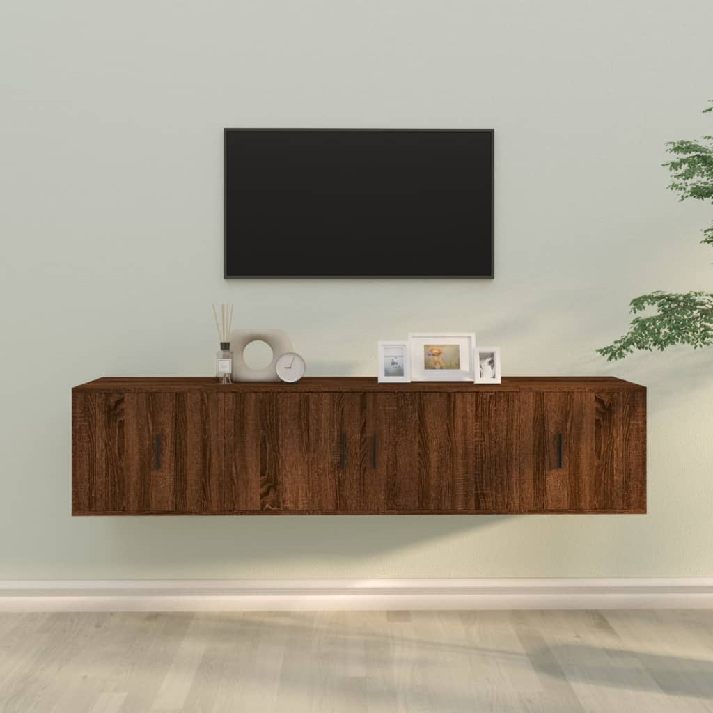 Berkfield 3 Piece TV Cabinet Set Brown Oak Engineered Wood
