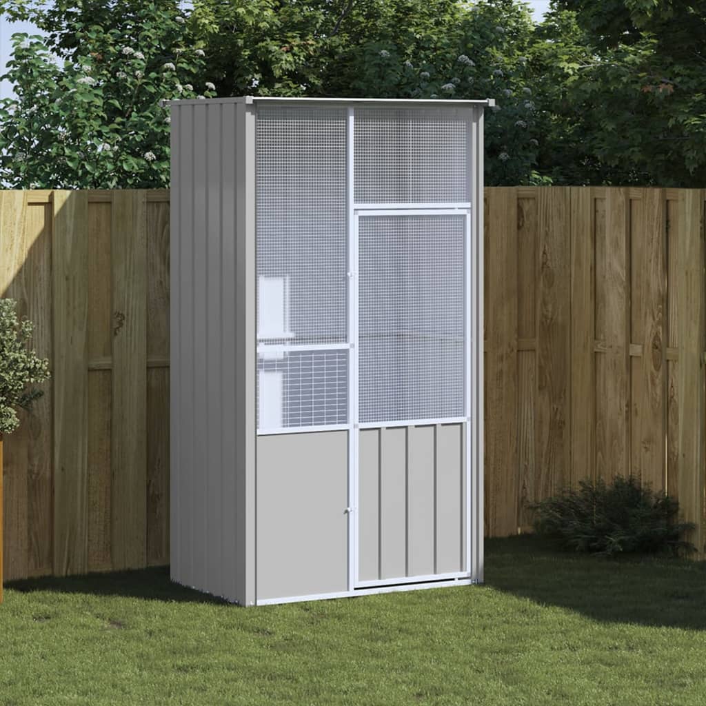 Berkfield Bird Cage Grey 115x78x200 cm Galvanised Steel