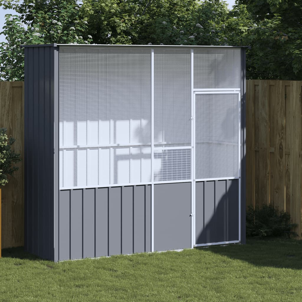 Berkfield Bird Cage Anthracite 215x78x200 cm Galvanised Steel