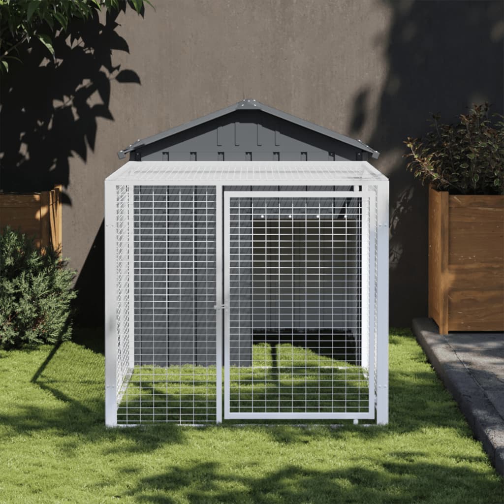 Berkfield Chicken Cage with Run Anthracite 117x201x123 cm Galvanised Steel