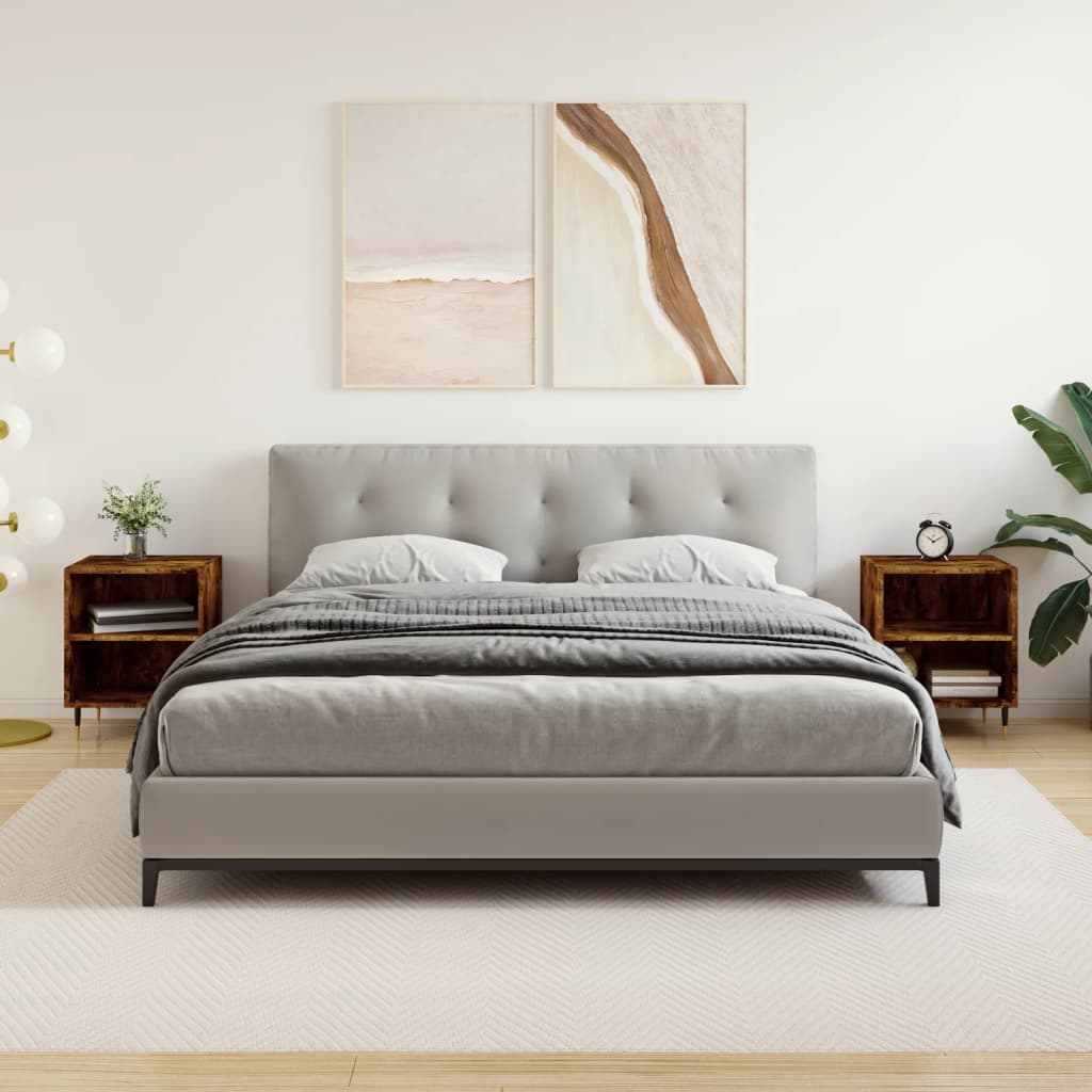 Berkfield Bedside Cabinets 2 pcs Smoked Oak 40x30x50 cm Engineered Wood