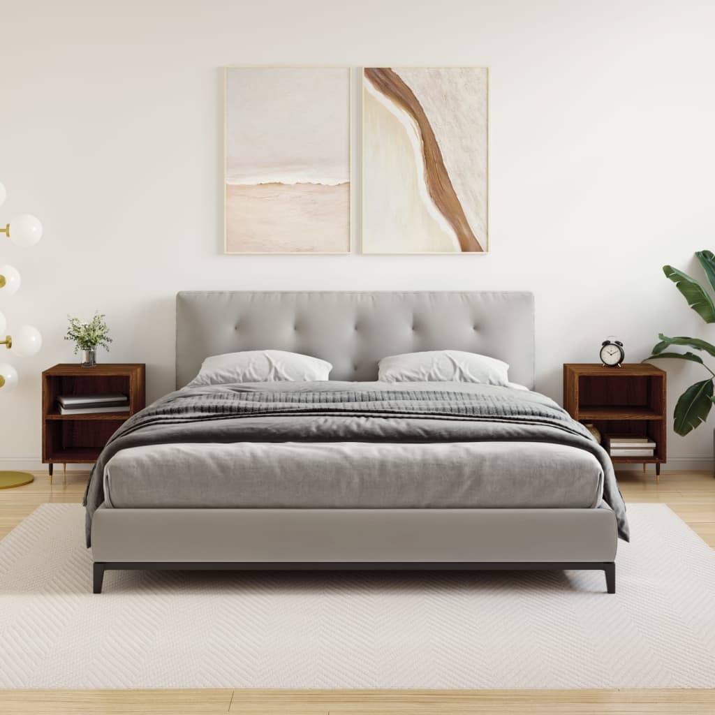 Berkfield Bedside Cabinets 2 pcs Brown Oak 40x30x50 cm Engineered Wood