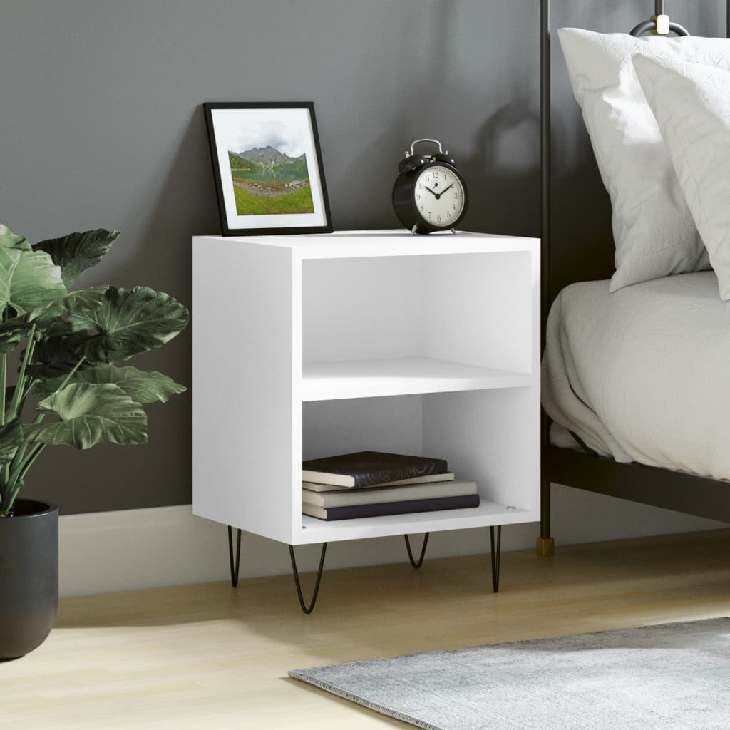 Berkfield Bedside Cabinet White 40x30x50 cm Engineered Wood