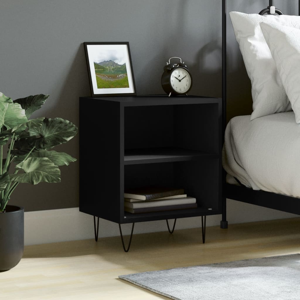 Berkfield Bedside Cabinet Black 40x30x50 cm Engineered Wood