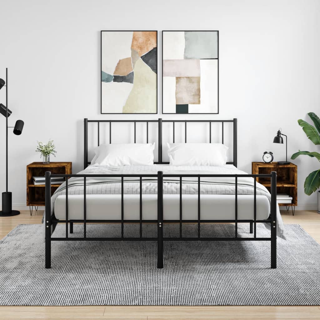 Berkfield Bedside Cabinets 2 pcs Smoked Oak 40x30x50 cm Engineered Wood