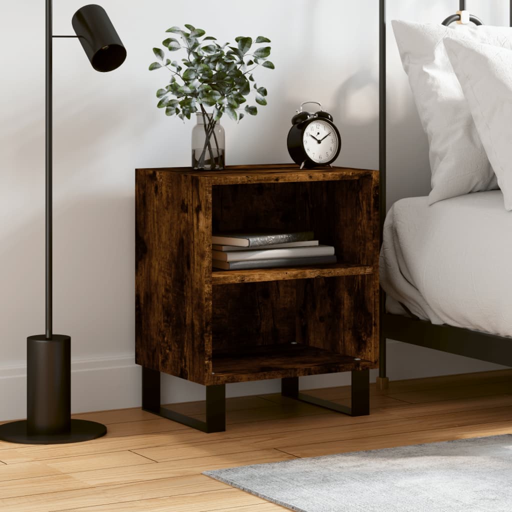 Berkfield Bedside Cabinet Smoked Oak 40x30x50 cm Engineered Wood