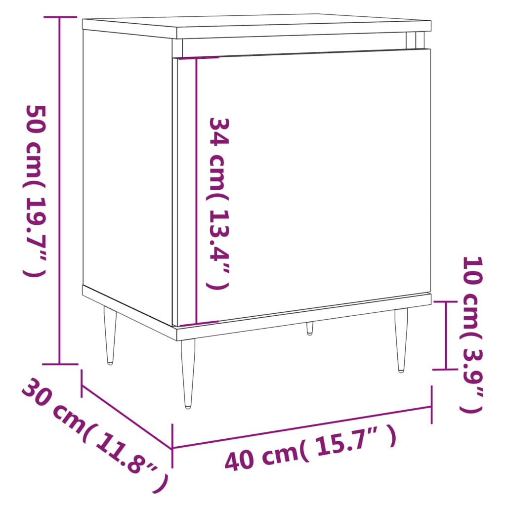 Berkfield Bedside Cabinet Grey Sonoma 40x30x50 cm Engineered Wood