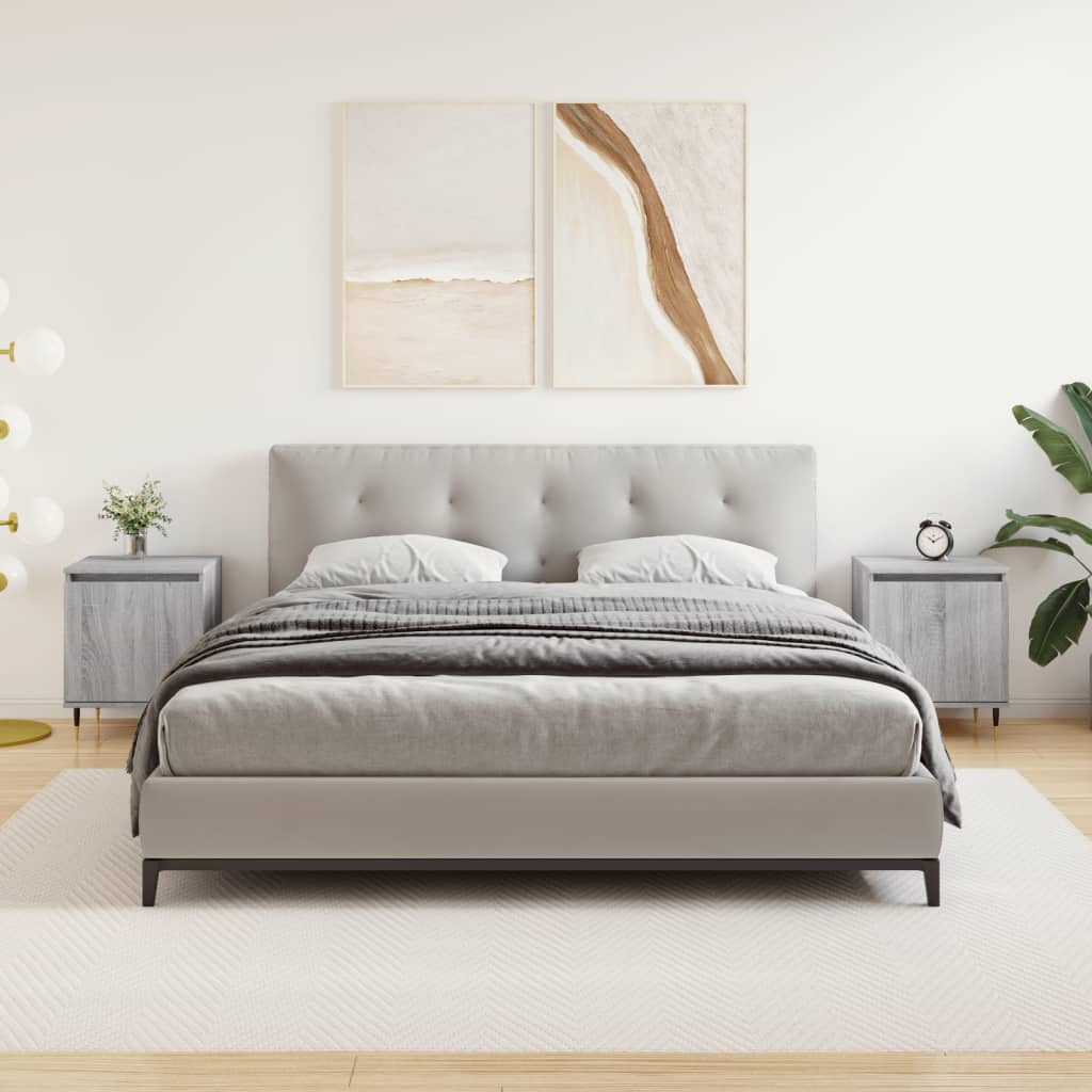 Berkfield Bedside Cabinets 2 pcs Grey Sonoma 40x30x50 cm Engineered Wood