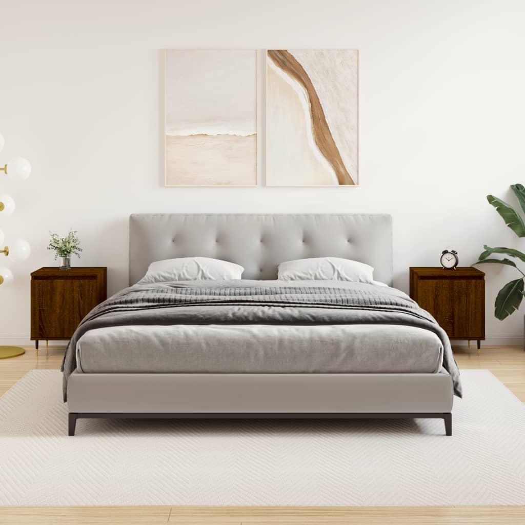 Berkfield Bedside Cabinets 2 pcs Brown Oak 40x30x50 cm Engineered Wood