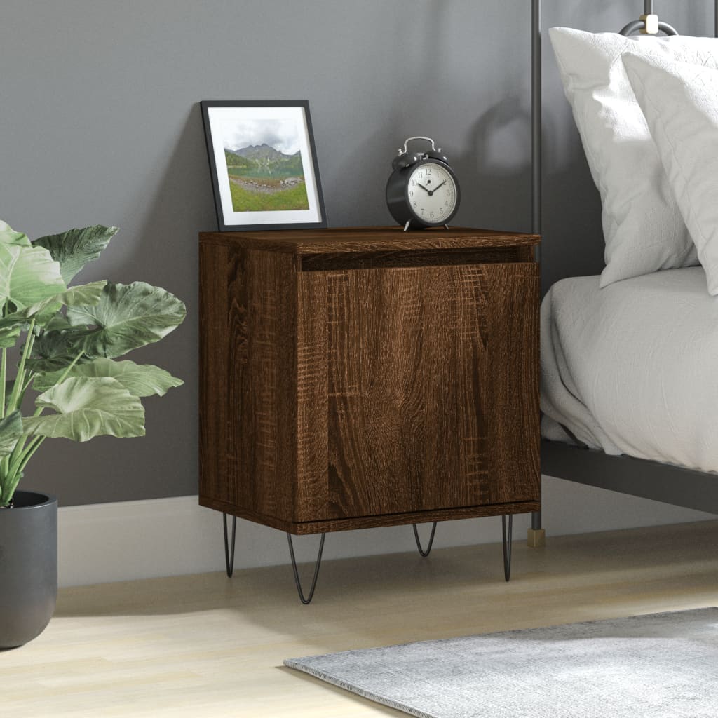 Berkfield Bedside Cabinet Brown Oak 40x30x50 cm Engineered Wood
