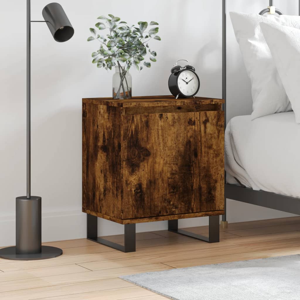 Berkfield Bedside Cabinet Smoked Oak 40x30x50 cm Engineered Wood