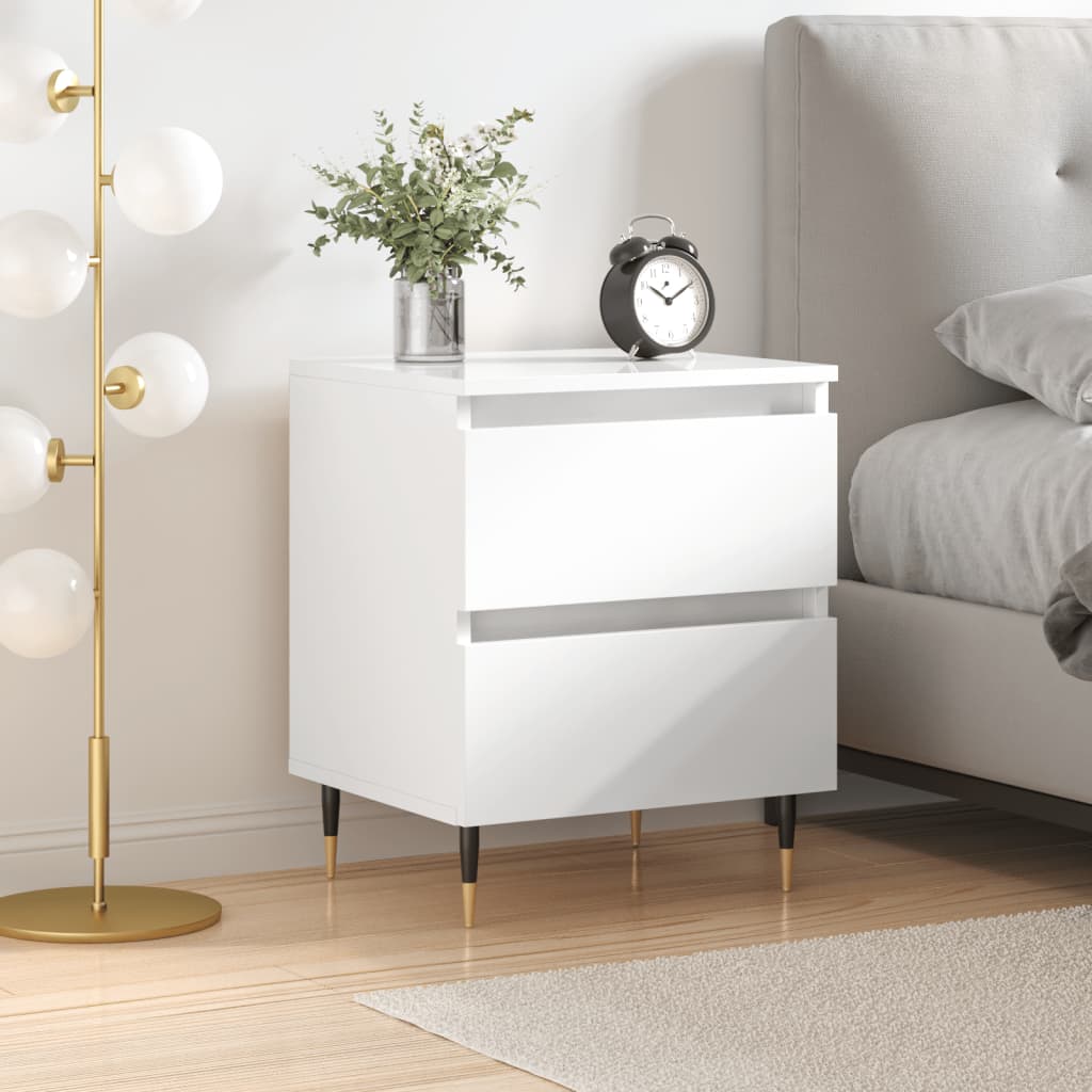 Berkfield Bedside Cabinet High Gloss White 40x35x50 cm Engineered Wood