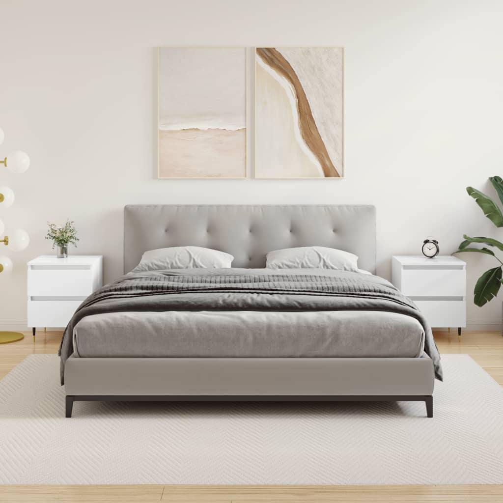 Berkfield Bedside Cabinets 2 pcs High Gloss White 40x35x50 cm Engineered Wood