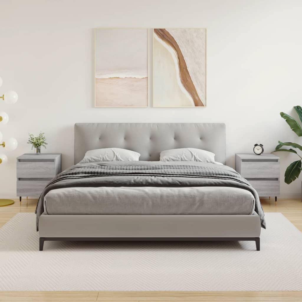 Berkfield Bedside Cabinets 2 pcs Grey Sonoma 40x35x50 cm Engineered Wood