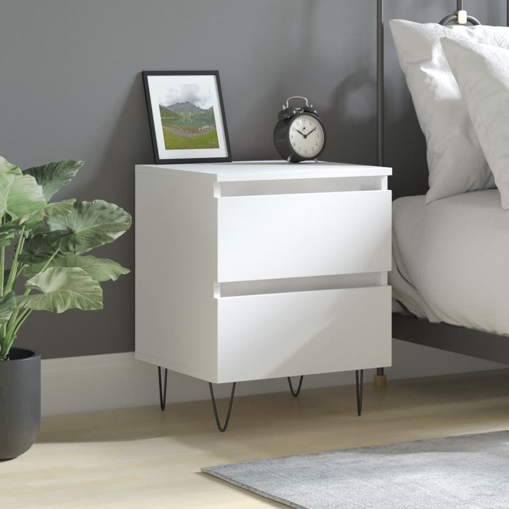 Berkfield Bedside Cabinet White 40x35x50 cm Engineered Wood