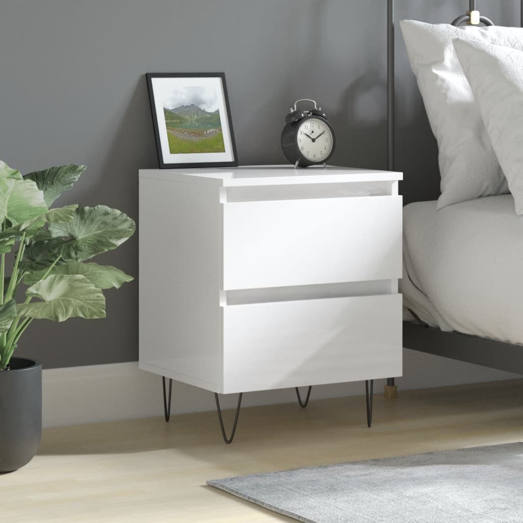 Berkfield Bedside Cabinet High Gloss White 40x35x50 cm Engineered Wood