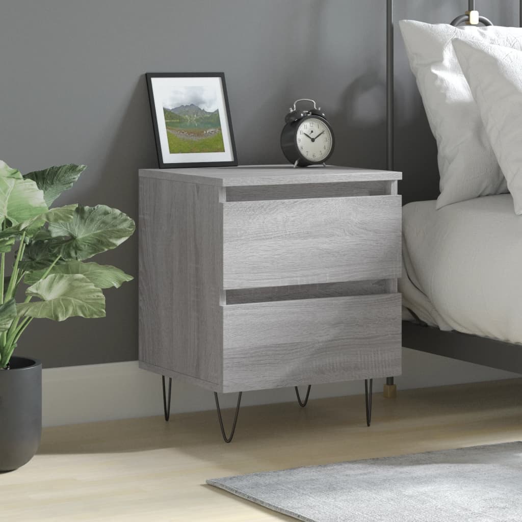 Berkfield Bedside Cabinet Grey Sonoma 40x35x50 cm Engineered Wood