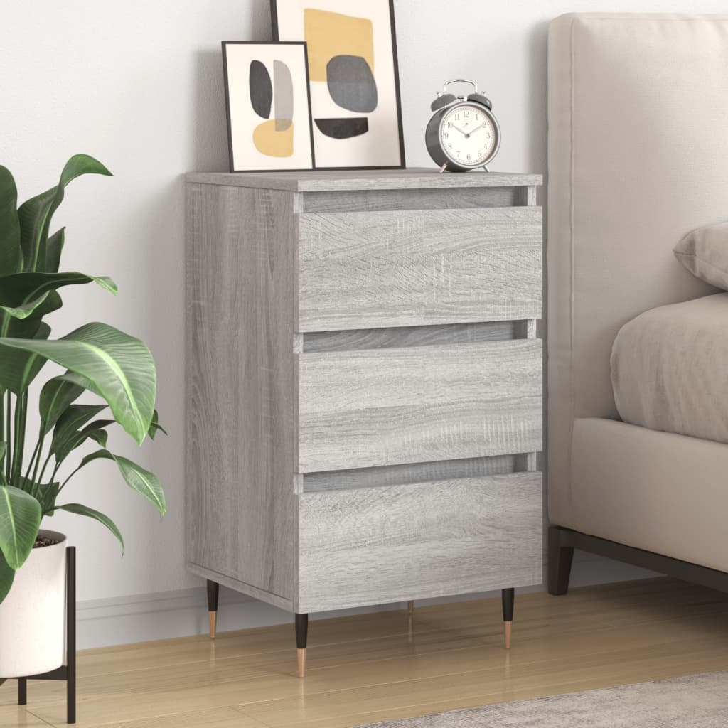 Berkfield Bedside Cabinet Grey Sonoma 40x35x69 cm Engineered Wood