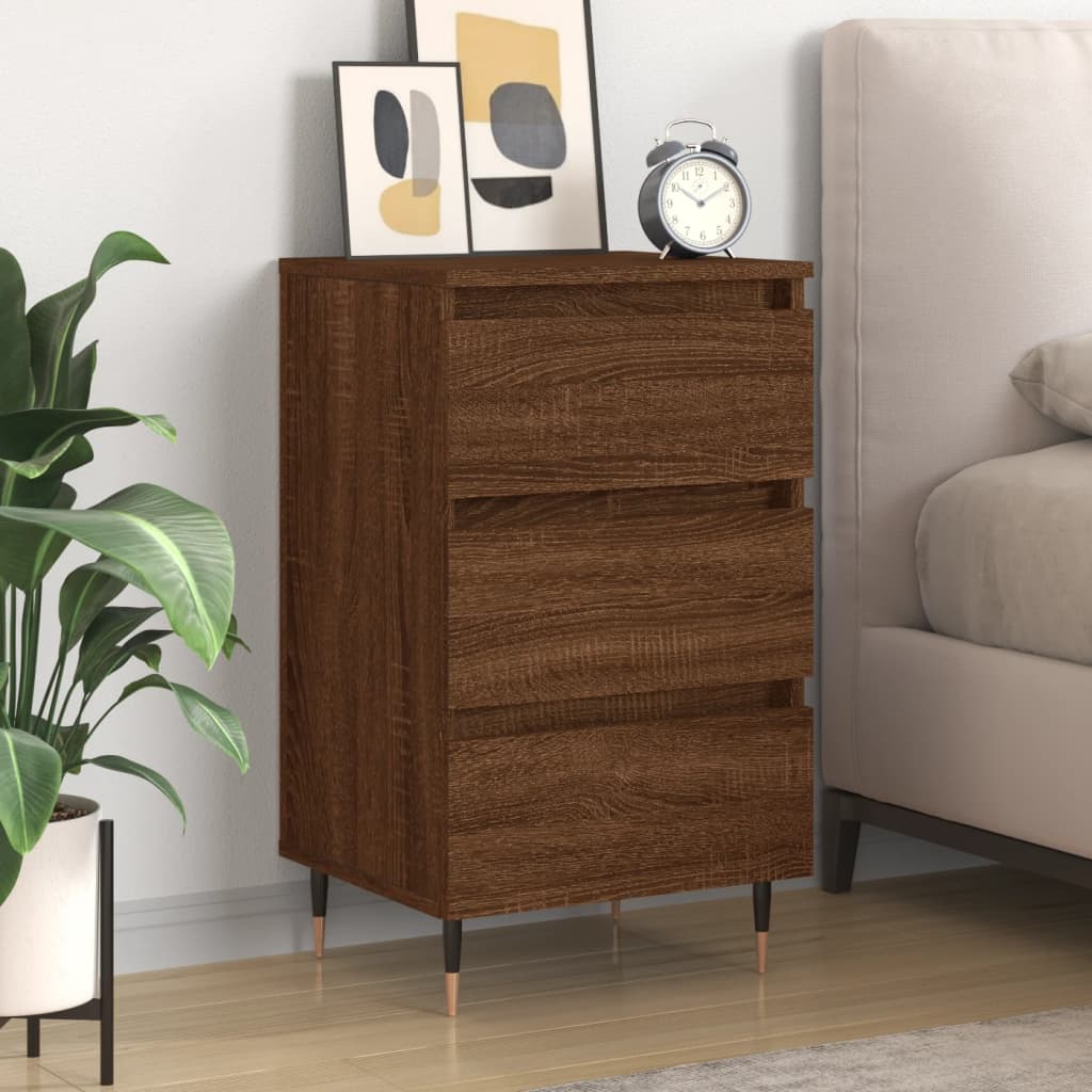 Berkfield Bedside Cabinet Brown Oak 40x35x69 cm Engineered Wood