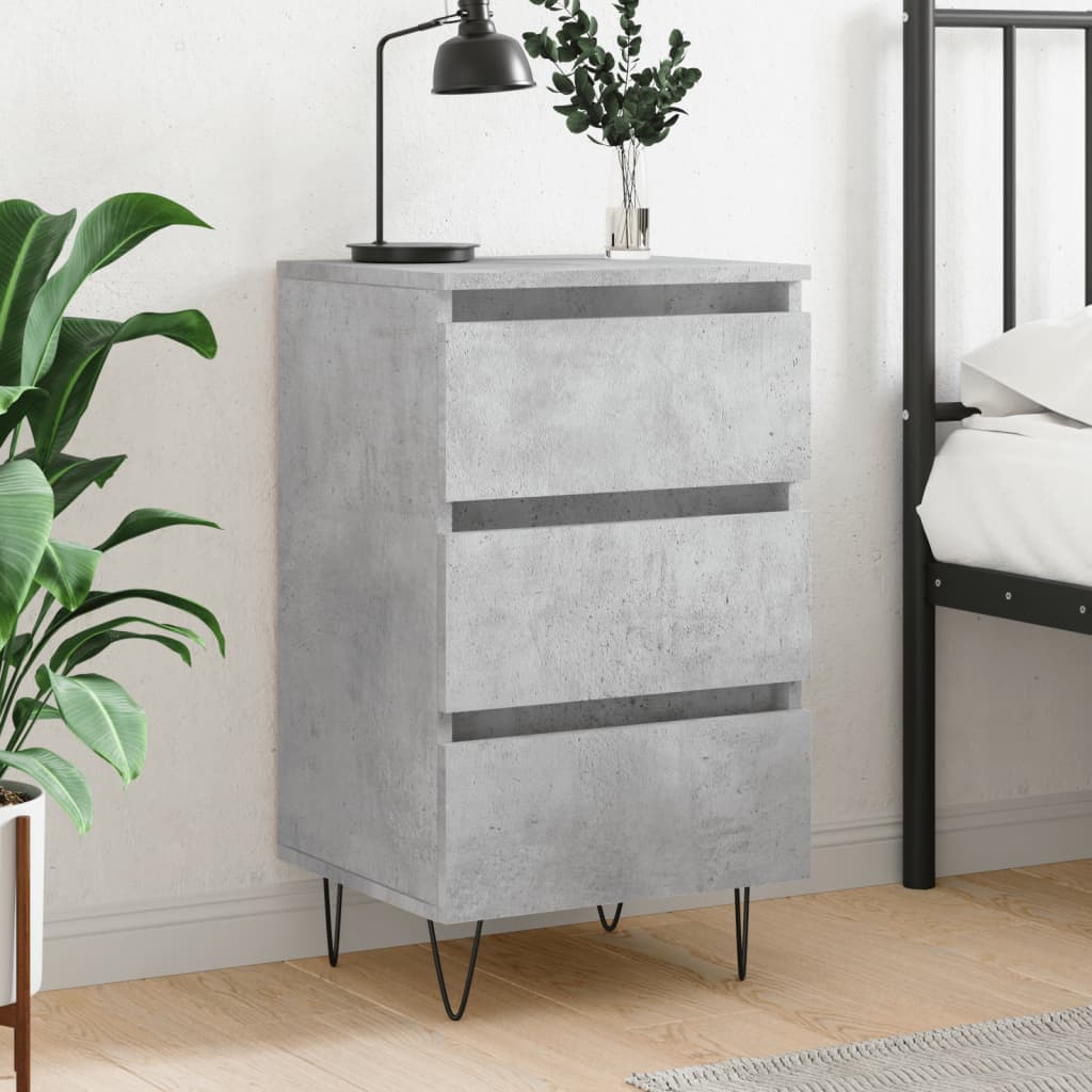 Berkfield Bedside Cabinet Concrete Grey 40x35x69 cm Engineered Wood