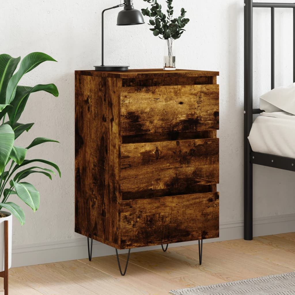 Berkfield Bedside Cabinet Smoked Oak 40x35x69 cm Engineered Wood