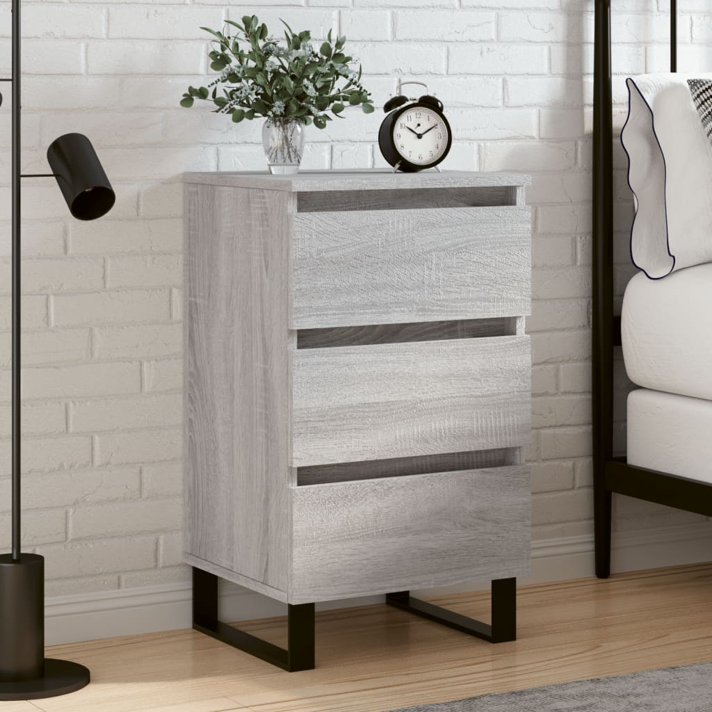 Berkfield Bedside Cabinet Grey Sonoma 40x35x69 cm Engineered Wood