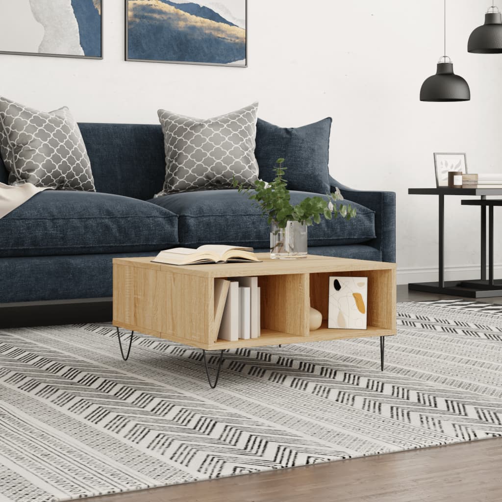 Berkfield Coffee Table Sonoma Oak 60x60x30 cm Engineered Wood