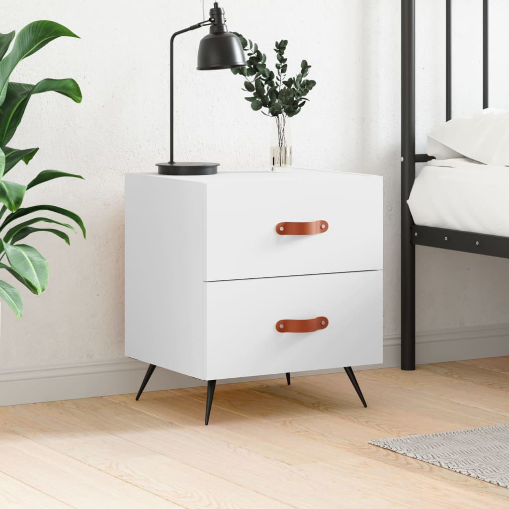 Berkfield Bedside Cabinet White 40x35x47.5 cm Engineered Wood
