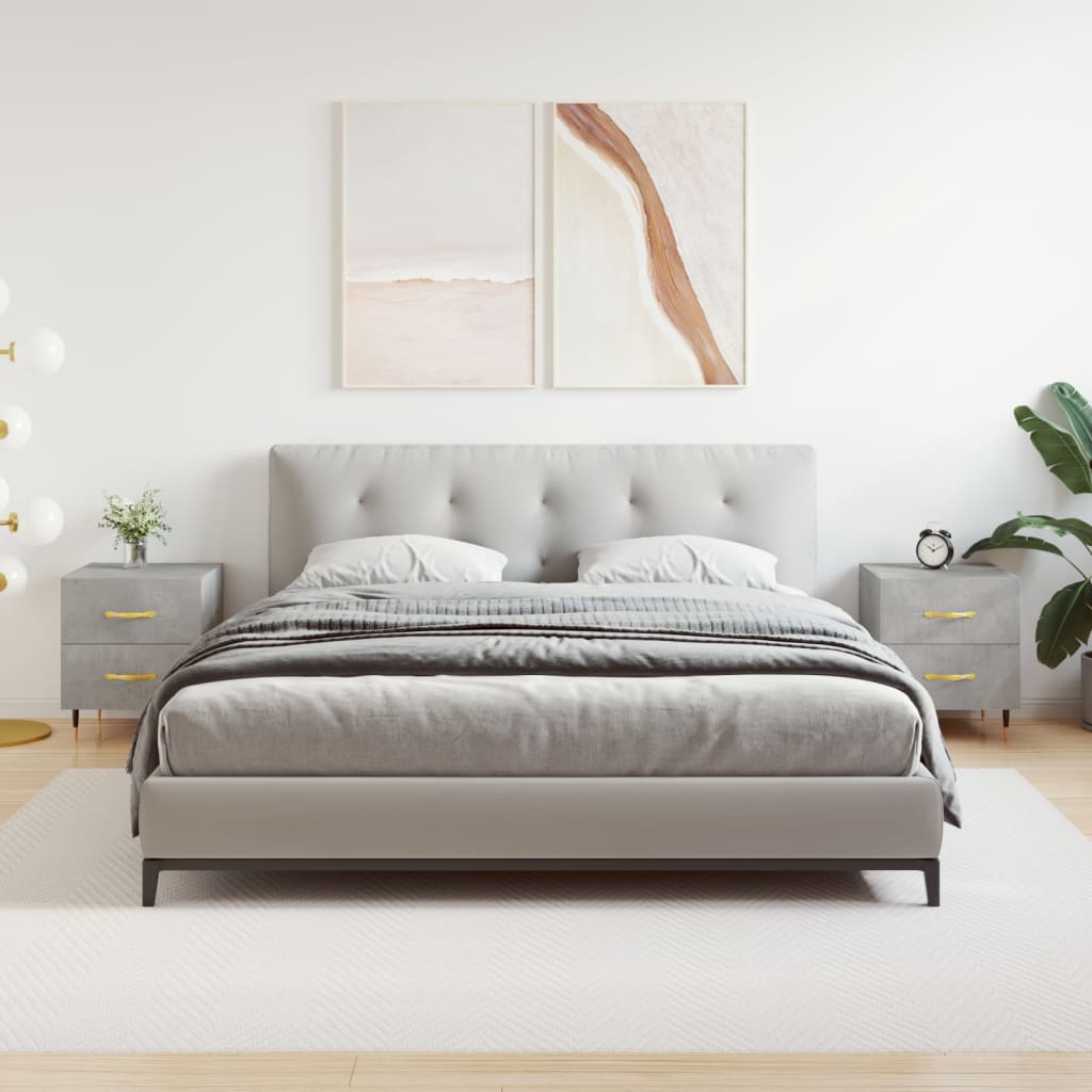 Berkfield Bedside Cabinets 2 pcs Concrete Grey 40x35x47.5 cm Engineered Wood