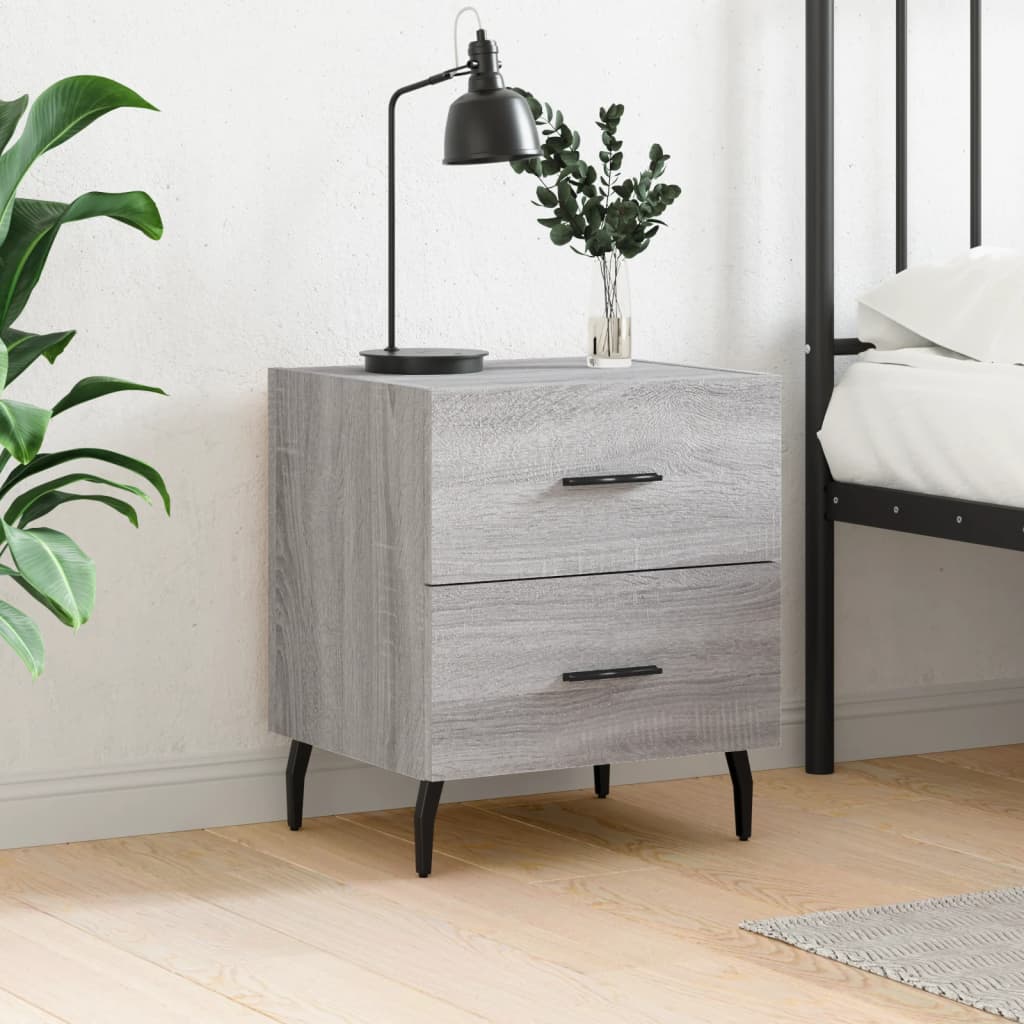 Berkfield Bedside Cabinet Grey Sonoma 40x35x47.5 cm Engineered Wood