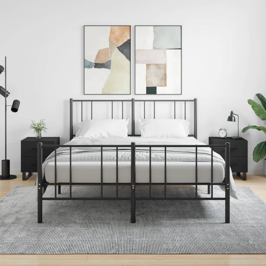 Berkfield Bedside Cabinets 2 pcs Black 40x35x47.5 cm Engineered Wood