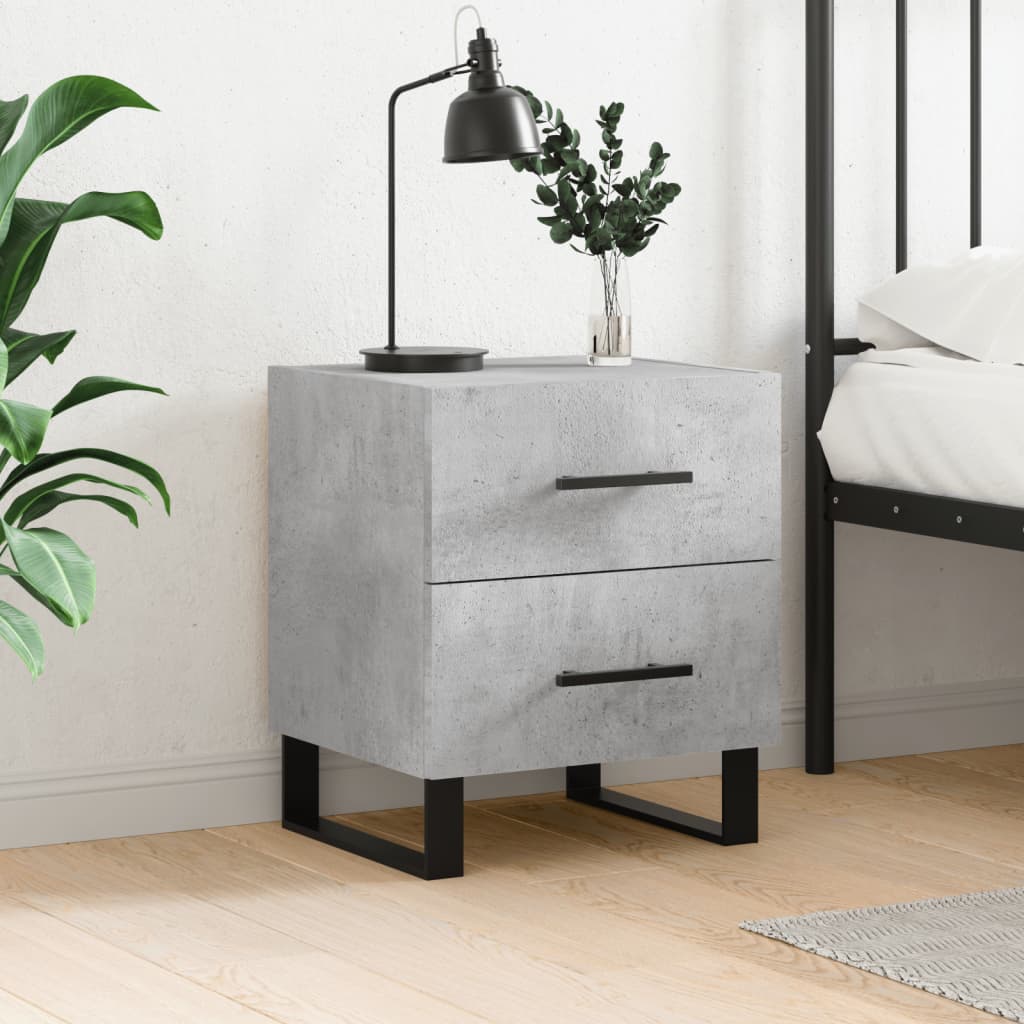 Berkfield Bedside Cabinet Concrete Grey 40x35x47.5 cm Engineered Wood