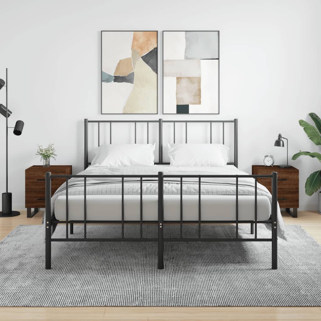 Berkfield Bedside Cabinets 2 pcs Brown Oak 40x35x47.5 cm Engineered Wood