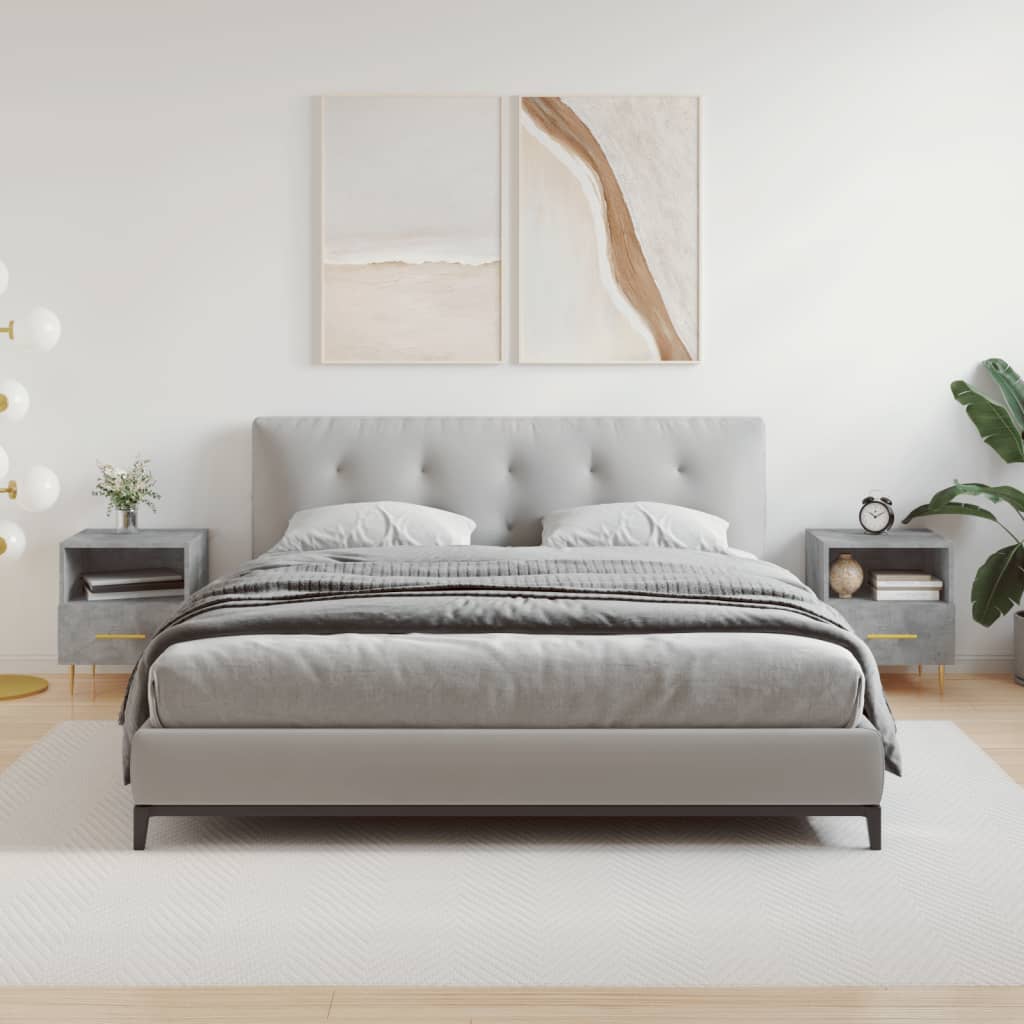 Berkfield Bedside Cabinets 2 pcs Concrete Grey 40x35x47.5 cm Engineered Wood