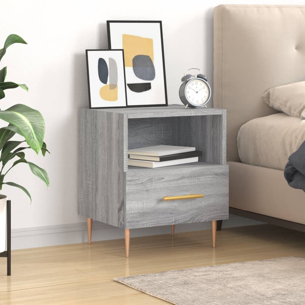 Berkfield Bedside Cabinet Grey Sonoma 40x35x47.5 cm Engineered Wood