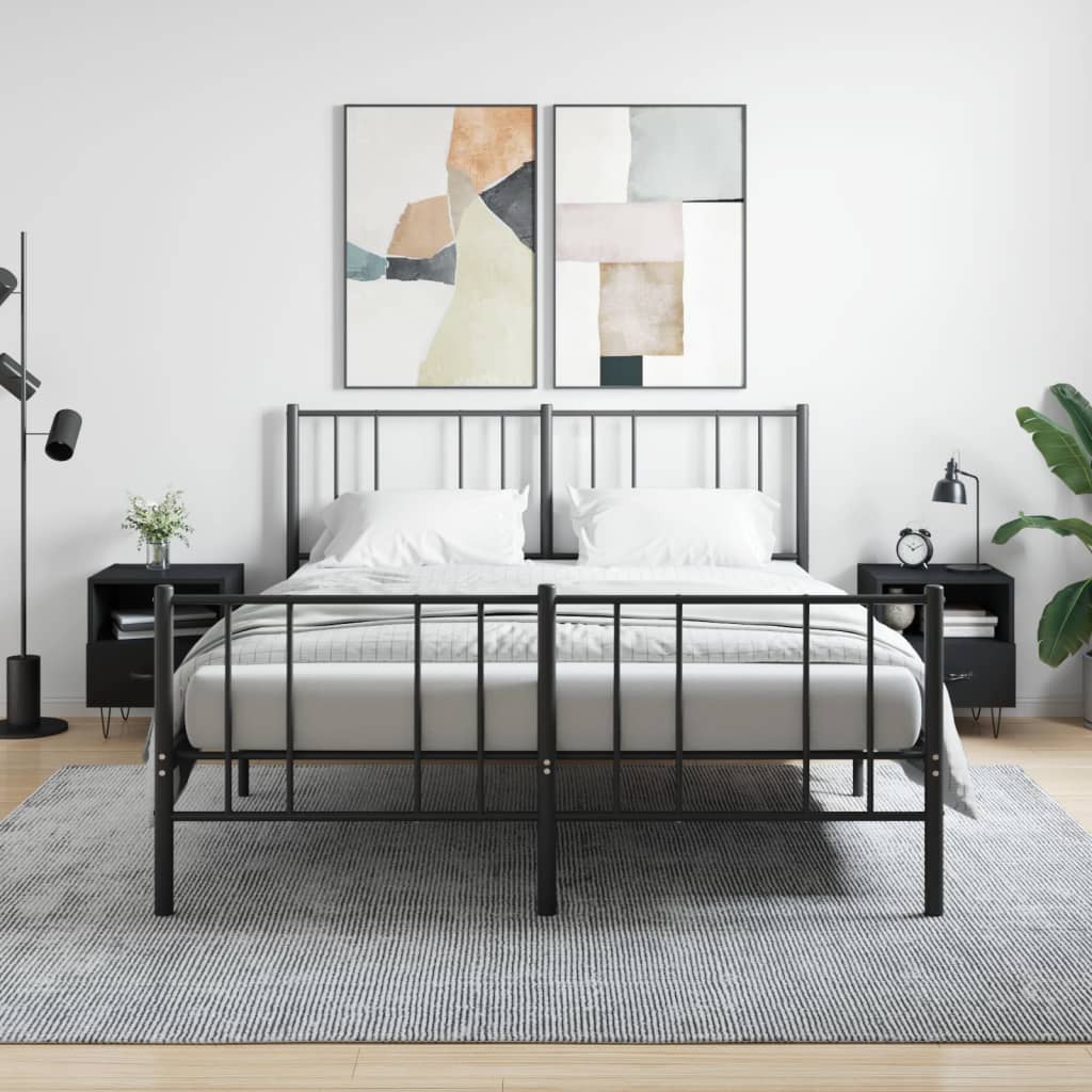 Berkfield Bedside Cabinets 2 pcs Black 40x35x47.5 cm Engineered Wood