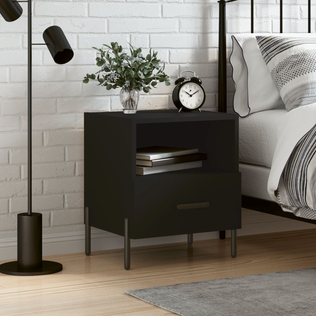Berkfield Bedside Cabinet Black 40x35x47.5 cm Engineered Wood