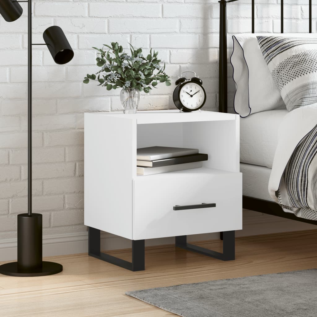 Berkfield Bedside Cabinet White 40x35x47.5 cm Engineered Wood