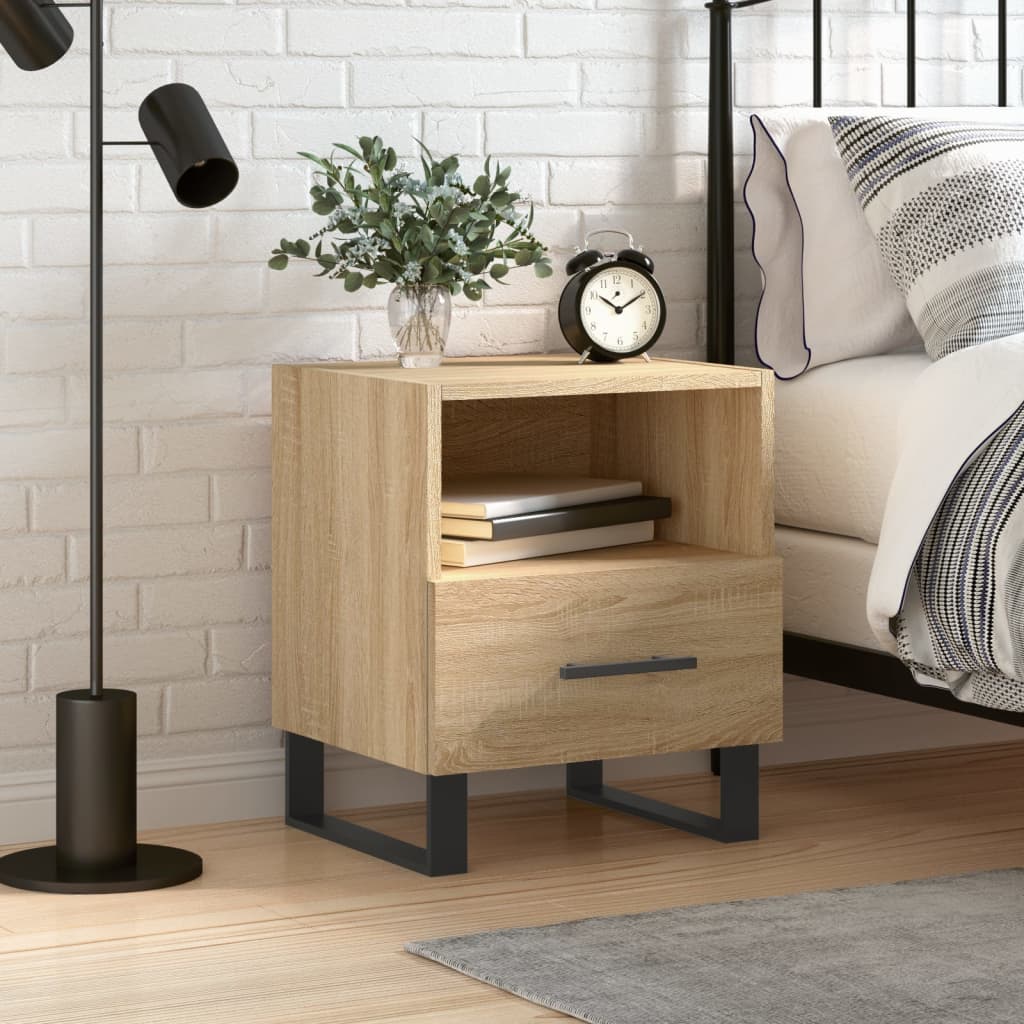 Berkfield Bedside Cabinet Sonoma Oak 40x35x47.5 cm Engineered Wood
