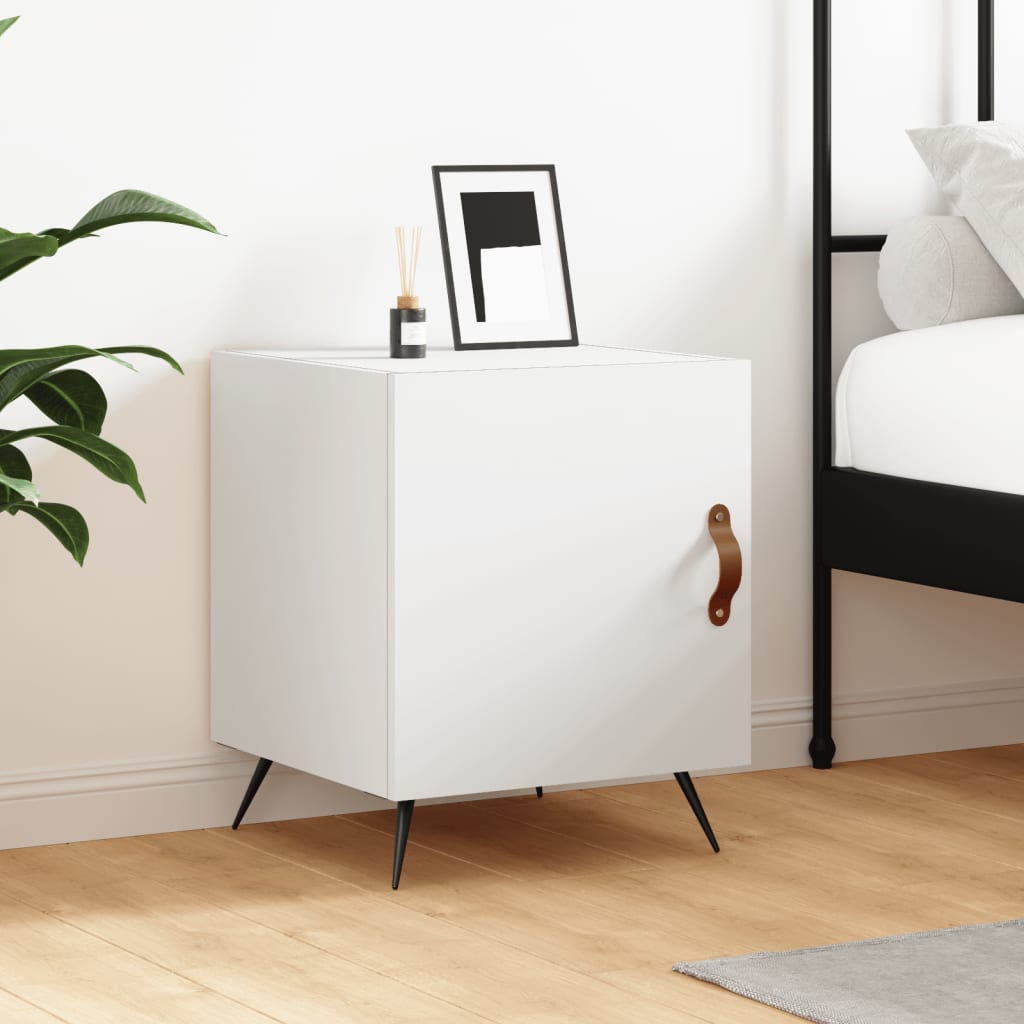 Berkfield Bedside Cabinet White 40x40x50 cm Engineered Wood