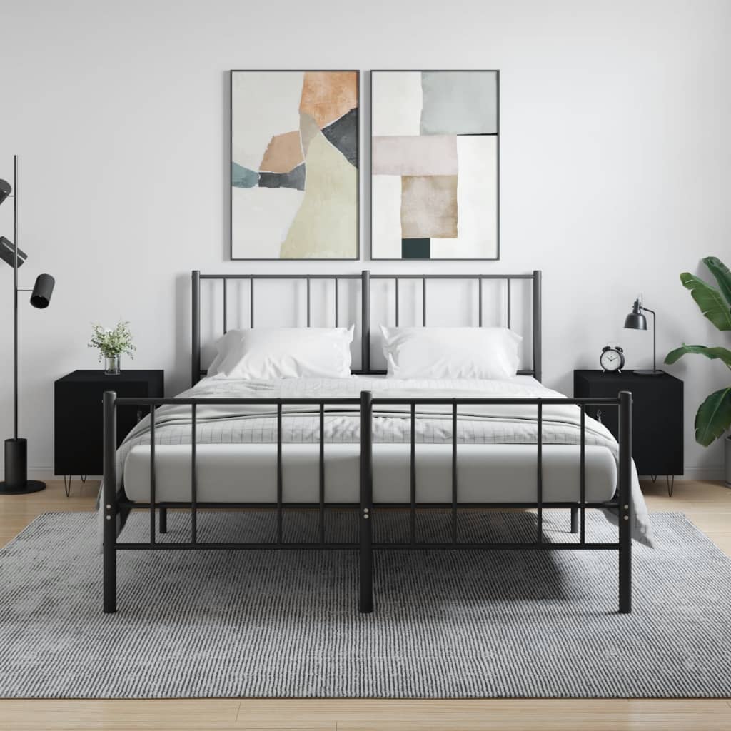 Berkfield Bedside Cabinets 2 pcs Black 40x40x50 cm Engineered Wood