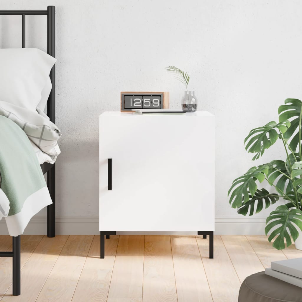 Berkfield Bedside Cabinet High Gloss White 40x40x50 cm Engineered Wood