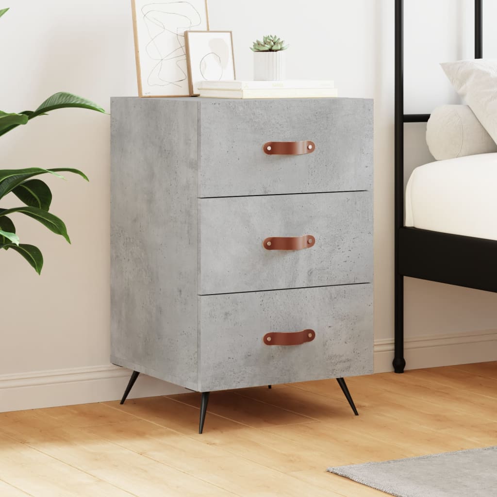 Berkfield Bedside Cabinet Concrete Grey 40x40x66 cm Engineered Wood