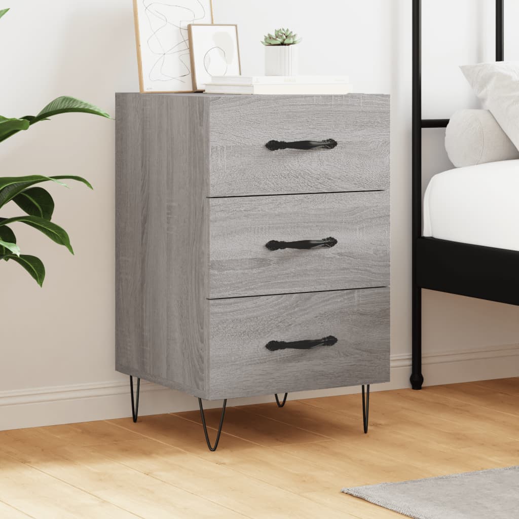 Berkfield Bedside Cabinet Grey Sonoma 40x40x66 cm Engineered Wood