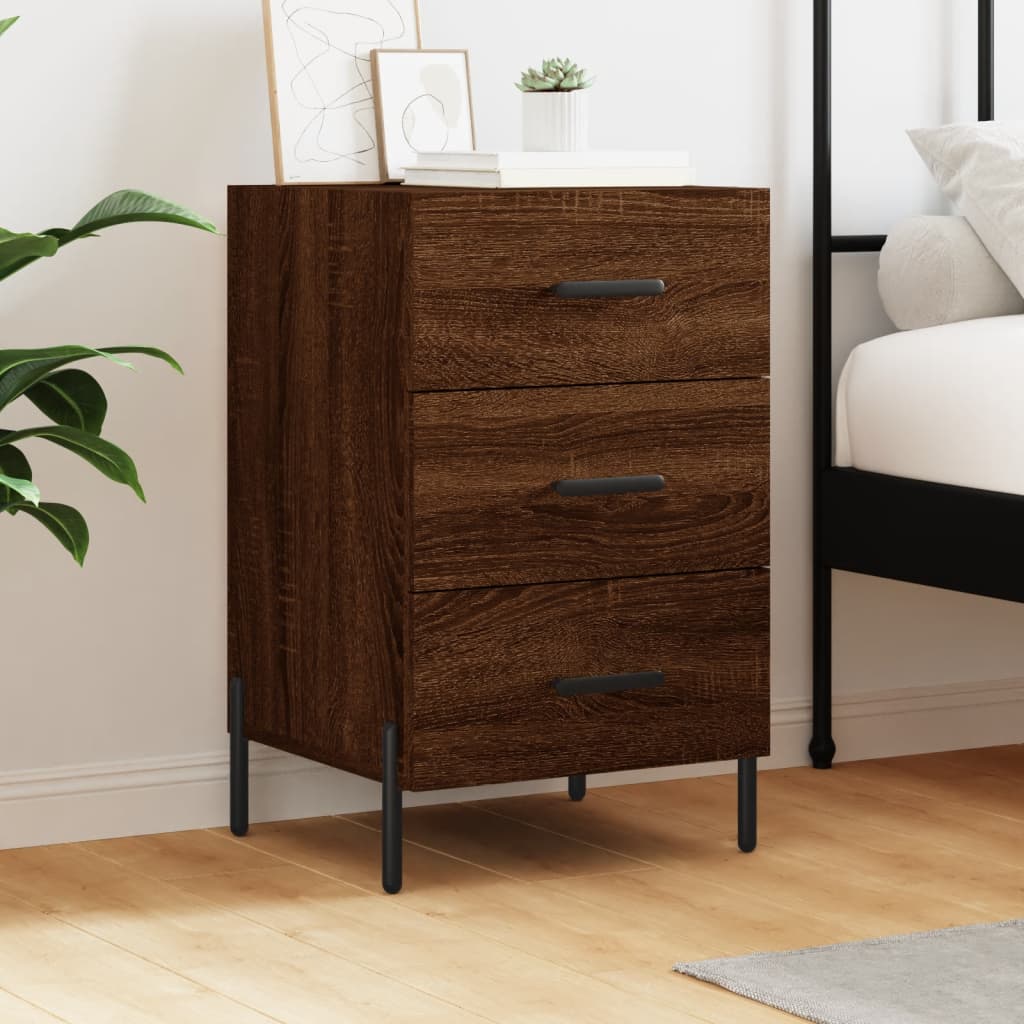 Berkfield Bedside Cabinet Brown Oak 40x40x66 cm Engineered Wood