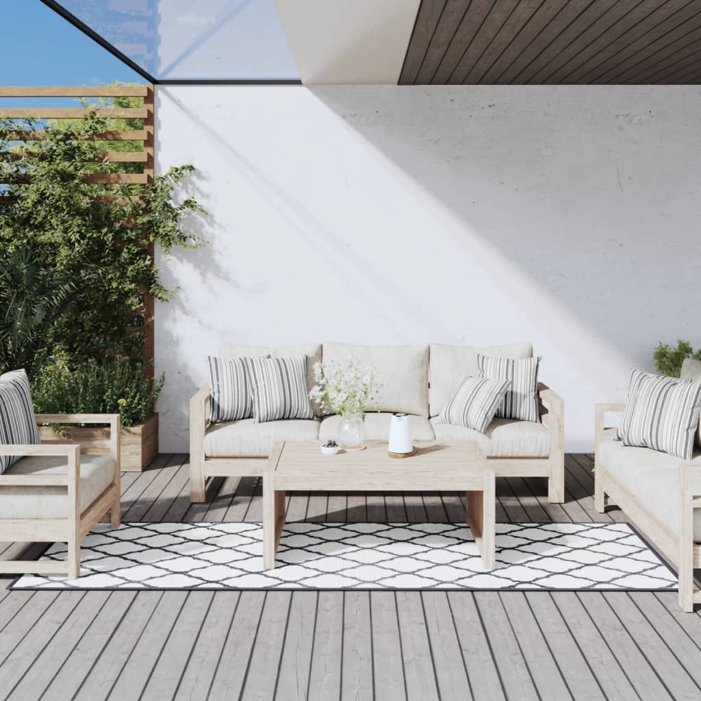 Berkfield Outdoor Rug Grey and White 80x250 cm Reversible Design