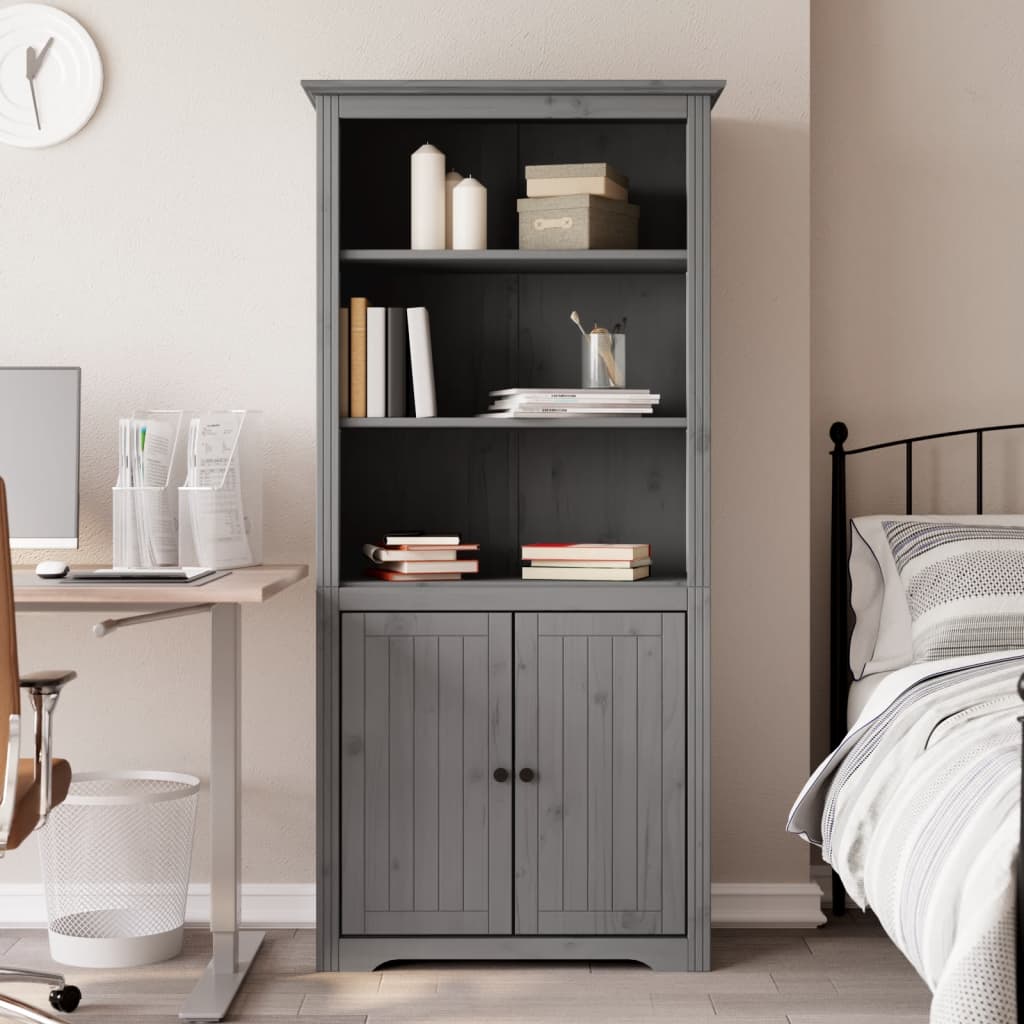 Berkfield Bookcase BODO Grey 80x40x172 cm Solid Wood Pine