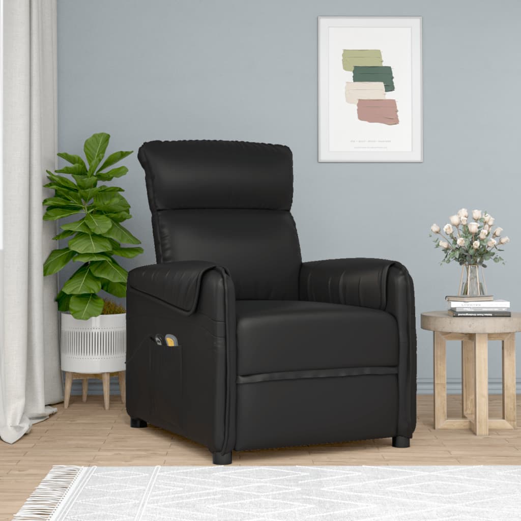 Berkfield Stand up Massage Chair Black Faux Leather