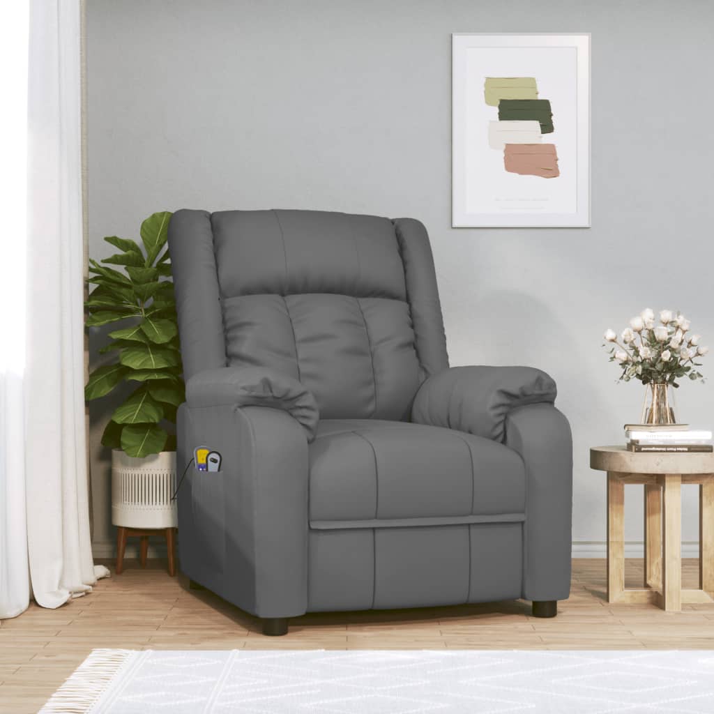 Berkfield Stand up Massage Chair Grey Faux Leather