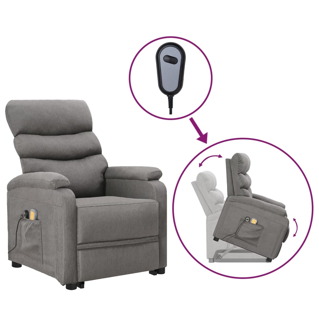 Berkfield Stand up Massage Chair Light Grey Fabric